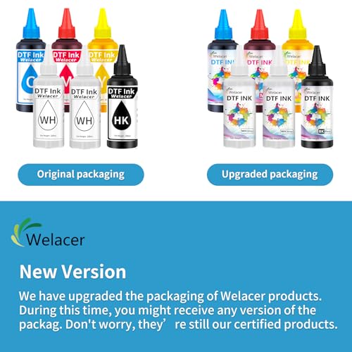 Welacer DTF Ink for ET-8550, ET-2850 L1800, R1390, I3200, XP600, XP-15000, DX5 DX7, TX800, L800, 1430, P400, 6x100ml Heat Transfer Ink Conversion Kit Refill for All DTF Printers,for DTF Film - Image 2