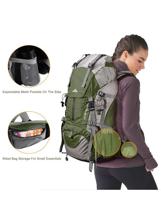 Loowoko 50L Hiking Backpack, Waterproof Camping Essentials Bag with Rain Cover, 45+5 Liter Lightweight Backpacking Back Pack - Image 5