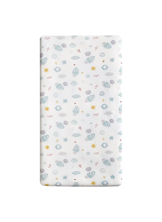 Kub Baby Crib Sheet, Pure Cotton Breathable, Non-slip Class A Baby Bed Cover, Children's Bedding - Kub Planet 65cm - Image 3