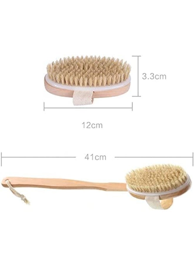 Bath Brush with Long Wooden Handle - Body and Back Scrubber for Exfoliating Dead Skin and Dry Skin - Massage Bath Brush for Men and Women - Image 5