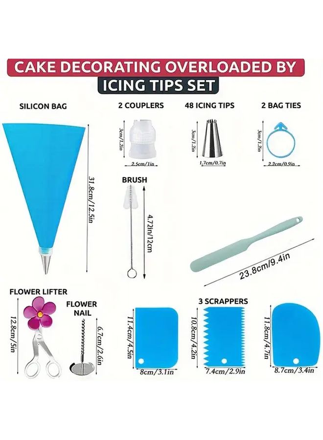 Nordic Pink 110pc Cake Decorating Baking Tools Piping Nozzles Scrapers Spatulas - Image 3