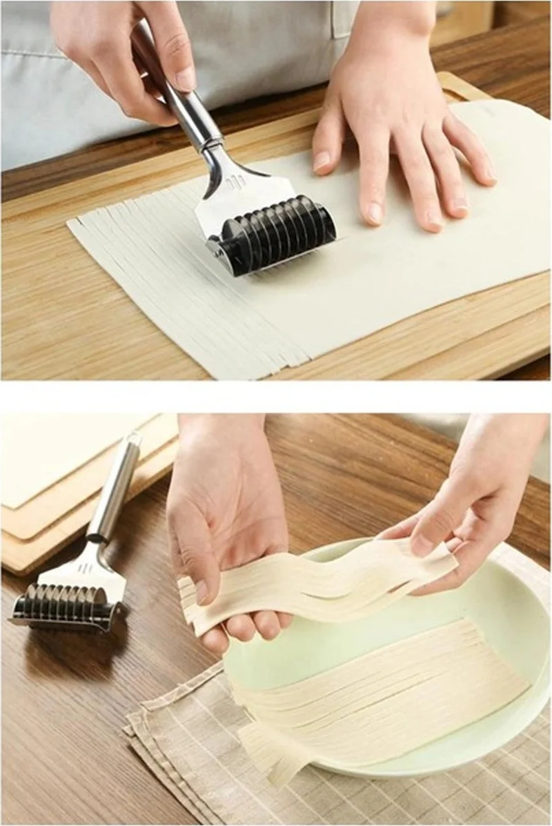 رويالكس Stainless Steel Dough Cutting Apparatus with Metal Handle