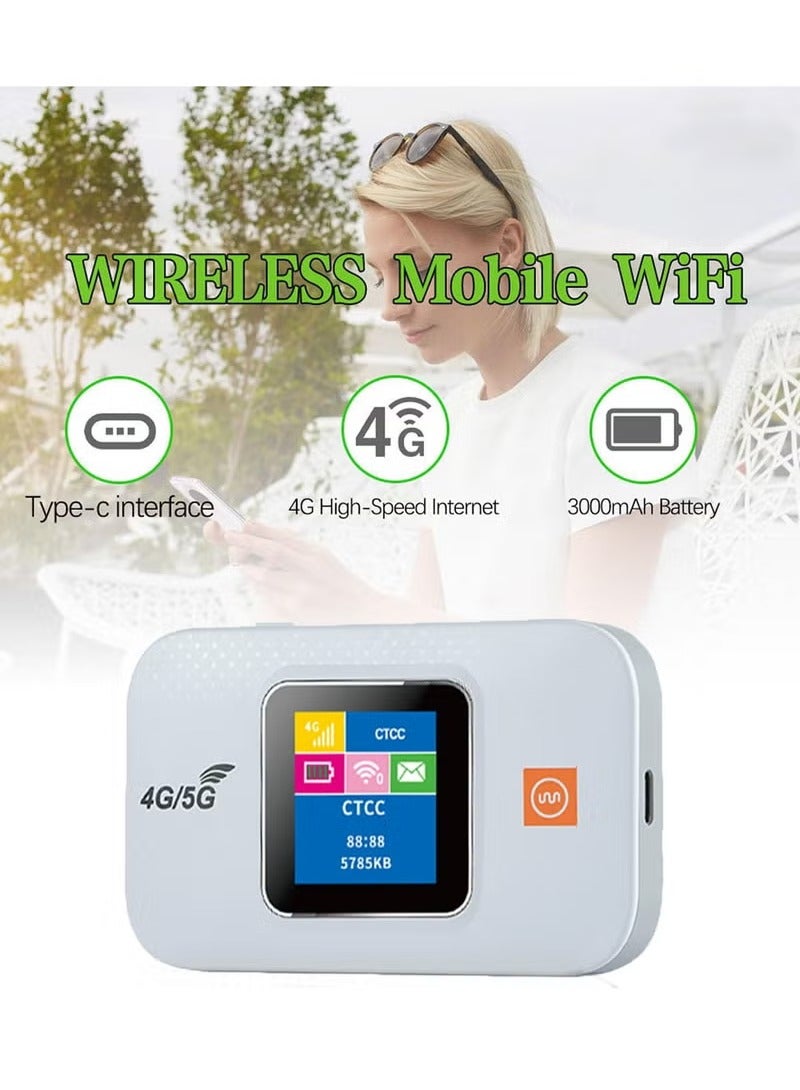 Portable Wireless Modem, 4G/5G LTE Modem, Wireless Wi-Fi router Range Extender, 300Mbps 3000mAh Mobile Pocket WiFi Router with SIM Card Slot - Image 4