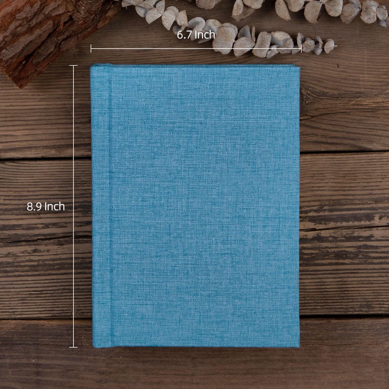 Pssoss Small 4x6 Photo Album with Writing Space Holds 30 Photos Ideal for Wedding Theme-Album and Baby Photo Album (Blue) - Image 2