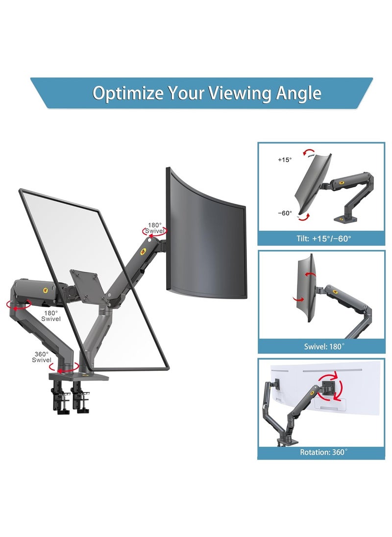 NB NORTH BAYOU - Dual-screen monitor stand G75 computer display stand arm horizontal and vertical screen desktop rotating base stand - Image 1