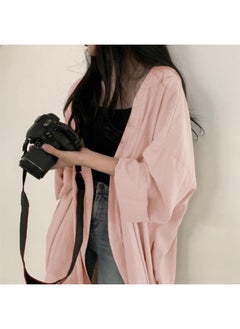 Generic Summer Korean-style Loose Long-sleeved Cardigan Jacket Women's Shirt Southeast Asian Women's Solid Color Thin Coat Sunscreen Clothing For Women 
