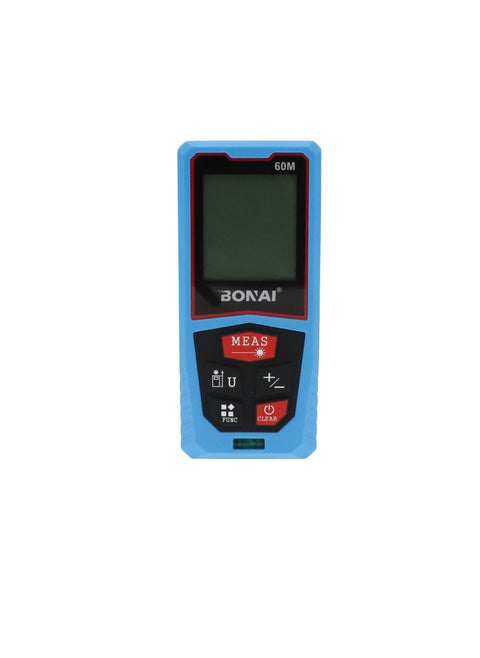 60M Laser Distance Measure Meter with 1 Bubble Level, Min/In/Ft Unit Switching, LCD Backlit Display, Pythagorean Mode, Area and Volume