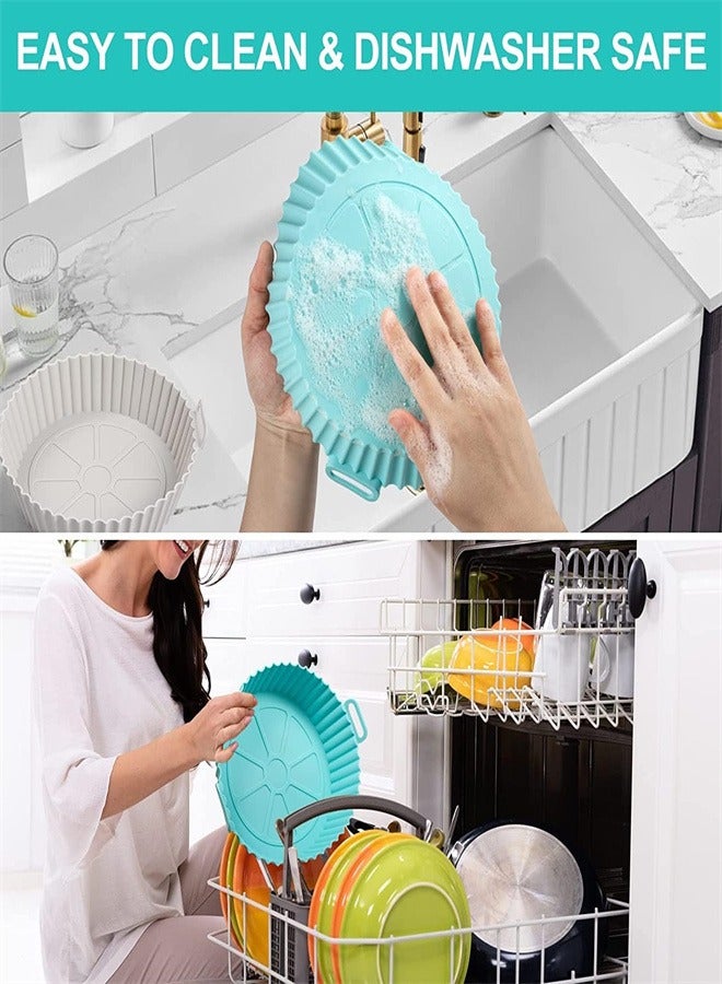 Air Fryer Silicone Liners, 4 Pack Air Fryer Silicone Pot Reusable Air Fryer Silicone Basket Easy Cleaning Air fryers Silicone Pot for Oven Microwave Accessories(Pink Gray Red Blue) - Image 5