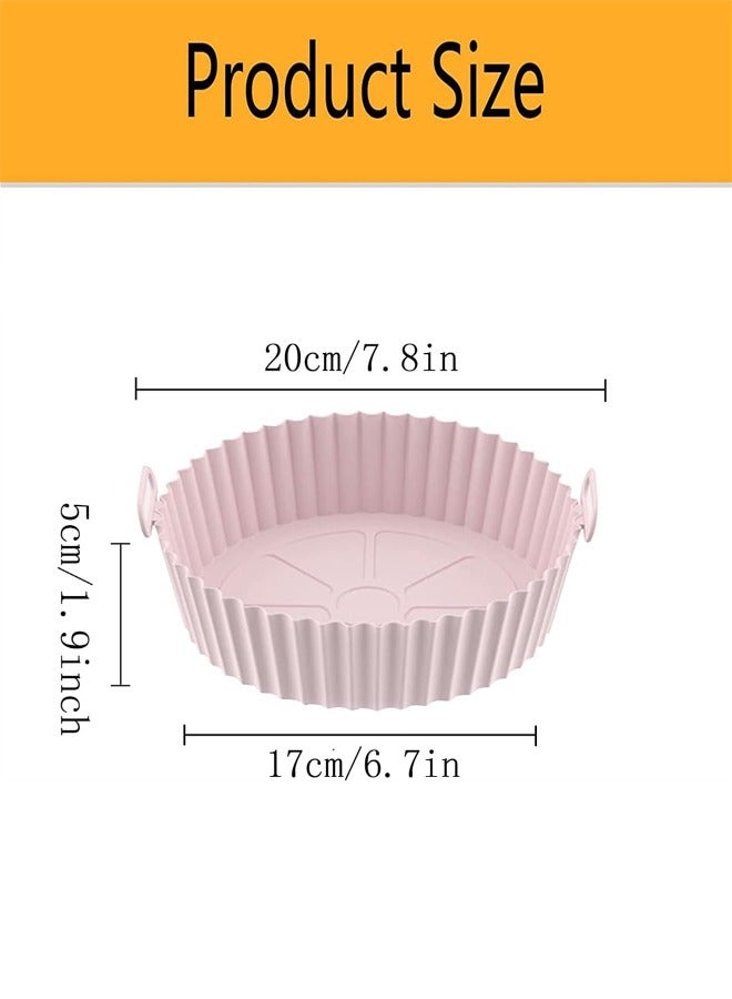 Air Fryer Silicone Liners, 4 Pack Air Fryer Silicone Pot Reusable Air Fryer Silicone Basket Easy Cleaning Air fryers Silicone Pot for Oven Microwave Accessories(Pink Gray Red Blue) - Image 2