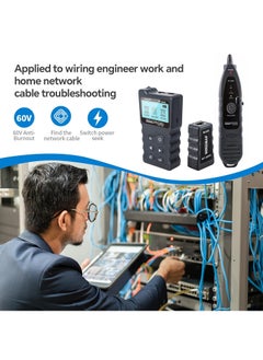 نويافا جهاز اختبار كابل الشبكة المتقدم مع PoE & NCV ومصباح لـ CAT5e/CAT6/CAT6a، جهاز اختبار كابل تعقب الأسلاك متعدد الوظائف لأداة اكتشاف خط الهاتف تحت الأرض لإصلاح المنزل  - Image 3
