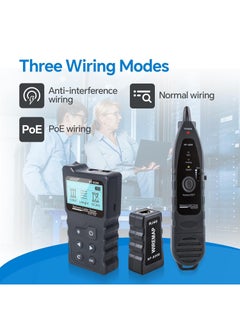 نويافا جهاز اختبار كابل الشبكة المتقدم مع PoE & NCV ومصباح لـ CAT5e/CAT6/CAT6a، جهاز اختبار كابل تعقب الأسلاك متعدد الوظائف لأداة اكتشاف خط الهاتف تحت الأرض لإصلاح المنزل  - Image 4