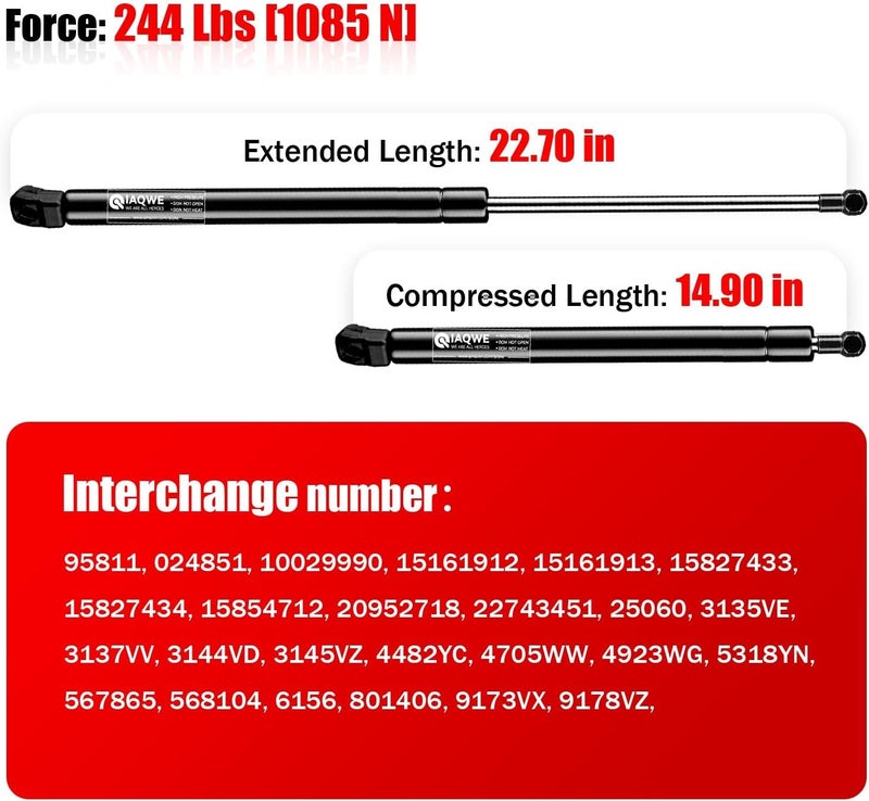 IAQWE Rear Hatch Tailgate Lift Supports 6156 - Image 3