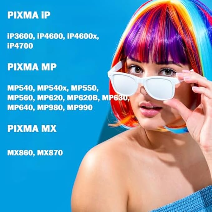 10 COMPATIBLE XL PRINTER CARTRIDGES (5 COLOURS) TO REPLACE PGI-520 / CLI-521 CANON PIXMA IP 3600 4600 4700 MX 860 870 MP 540 550 560 620 630 640 980 990 PGI52 00 0 0 1 US - Image 2