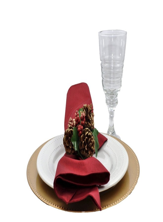 Greenbrier 13 Inch Beaded Gold Plate Charger Set of 4 - Image 2