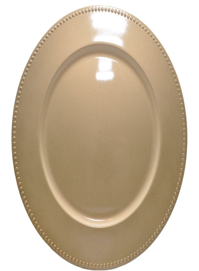 Greenbrier 13 Inch Beaded Gold Plate Charger Set of 4 - Image 1