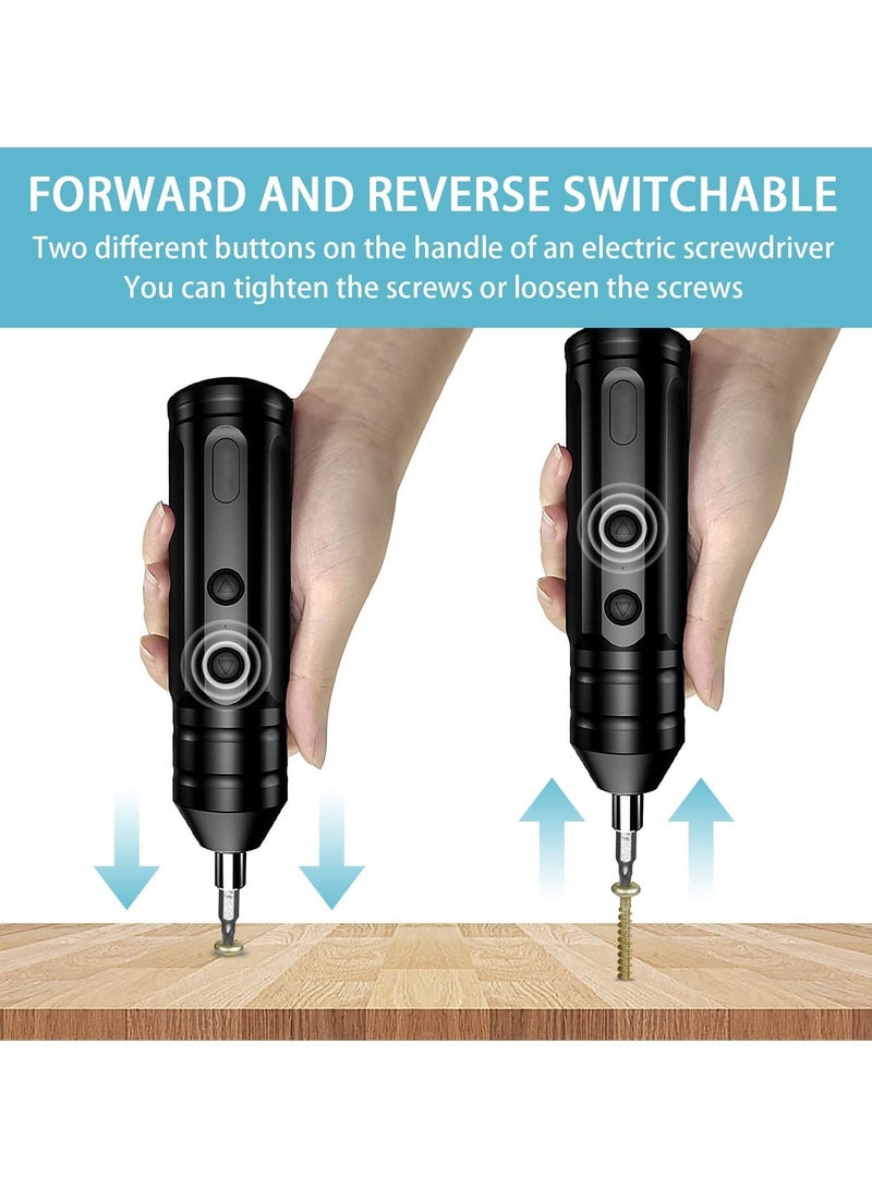 Cordless Rechargeable Screwdriver, 1200mAh 3.7V Cordless Screwdriver Rechargeable, with 10 Magnetic Bits Electric Screwdriver Sets, Forward and Reverse Rotate (Standard) - Image 4