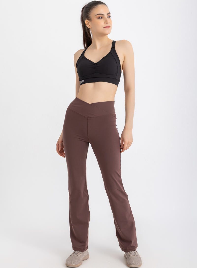 Libra V-Flare Leggings - Deep Mahogany