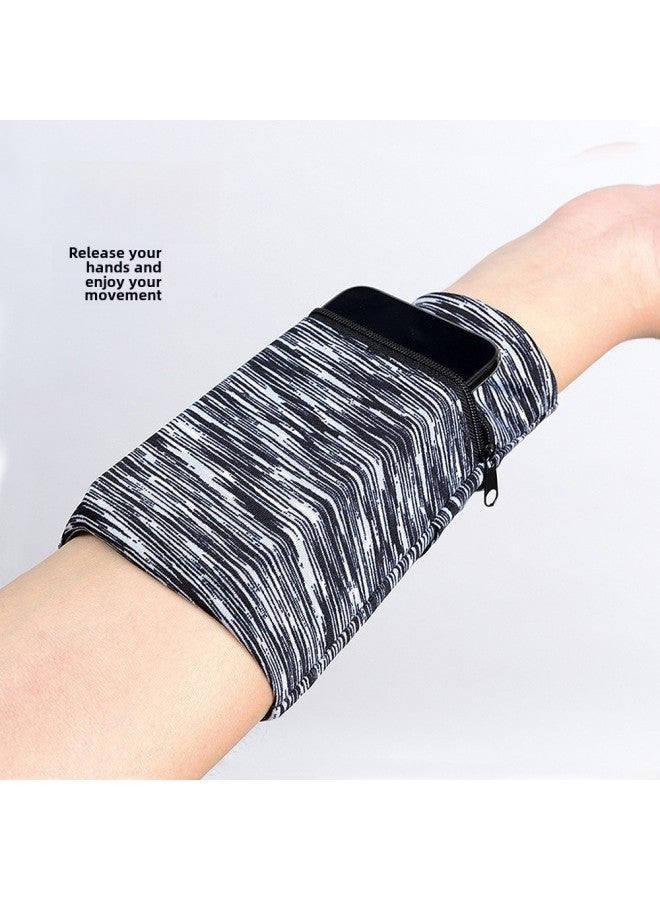 Generic Style Running Mobile Phone Arm Bag Men's And Women's Fitness Wrist Bag Outdoor Sports Arm Bag Sweat-wicking Breathable Bracelet Bag-Color:Coffee-Capacity:Trumpet  - Image 4