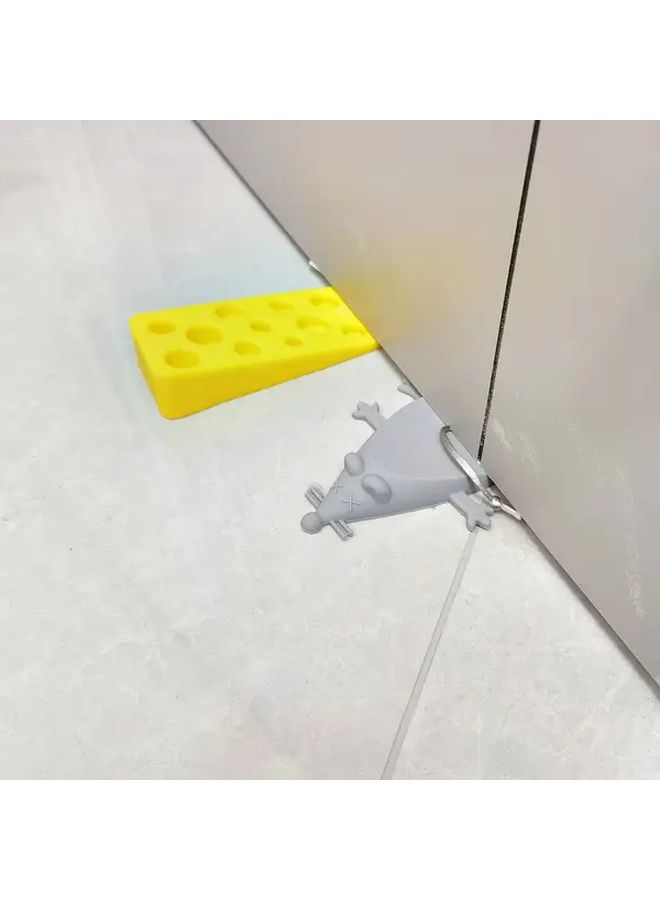 2PCS Mouse And Cheese Door Stop Durable Heavy Duty Base Pet Family Safe Multi Color - Image 4