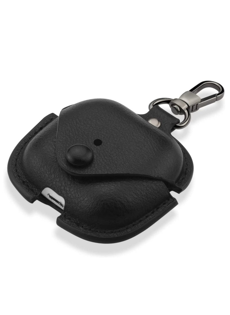ELTRAZONE - AirPods 3rd Generation Case (2021), Leather Protective Case Skin Cover with Keychain and Lock for Apple Airpods 3 Case Women Men (Black) - Image 1