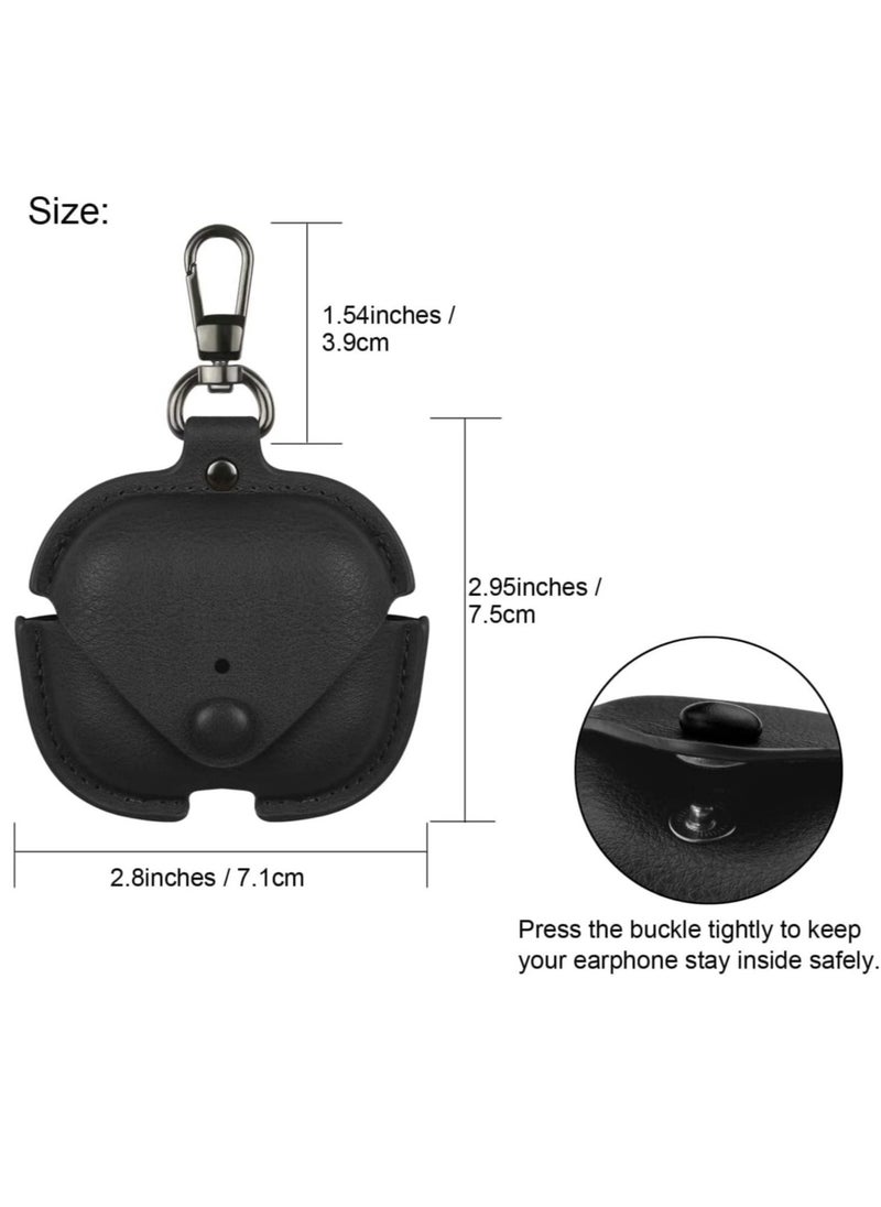 ELTRAZONE - AirPods 3rd Generation Case (2021), Leather Protective Case Skin Cover with Keychain and Lock for Apple Airpods 3 Case Women Men (Black) - Image 1