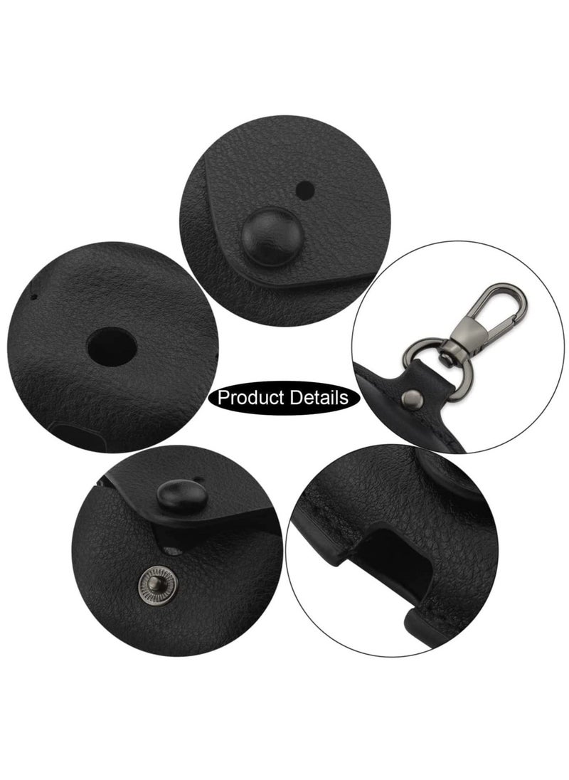ELTRAZONE - AirPods 3rd Generation Case (2021), Leather Protective Case Skin Cover with Keychain and Lock for Apple Airpods 3 Case Women Men (Black) - Image 1