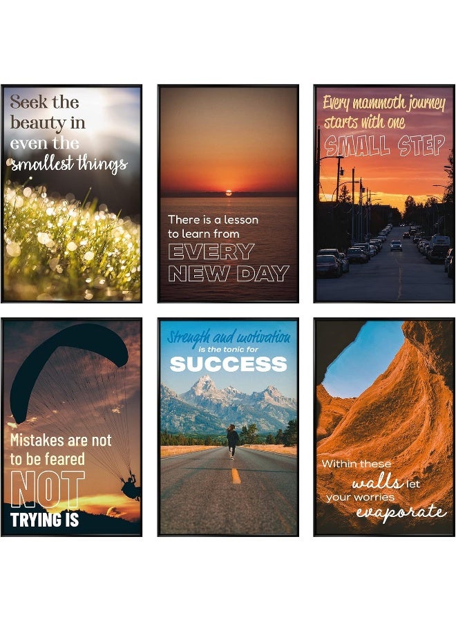 Throwback Traits Inspirational Posters With Quotes - Motivational Wall Art, Back To School, Motivational Posters For Office, Inspirational Posters, Motivational Wall Decor, Set Of 6 11X17 In - Image 1
