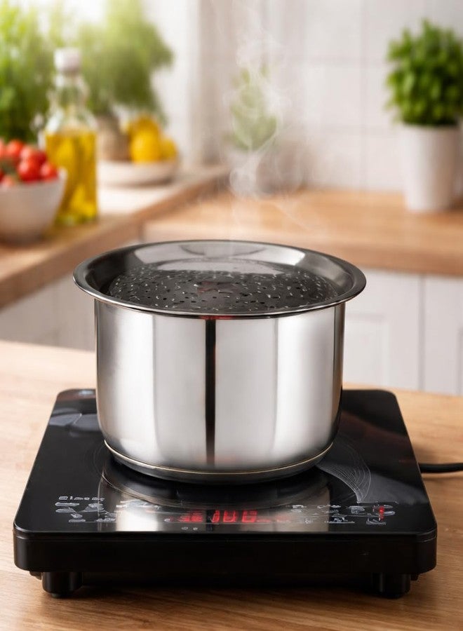 GS KITCHENWARE غطاء قدر من الفولاذ المقاوم للصدأ من جي إس مع فتحة بخار | غطاء تشيبا سميك للأواني والمواقد | 14.8 سم | فضي - Image 4