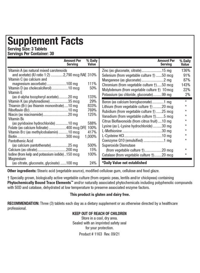 Biotics Research Biotics Research Bio-Multi Plus Iron & Copper Free Multivitamin, Chelated Minerals, Emulsified Fat Soluble Vitamins, Iron Free, Copper Free, High antioxidants, SOD, Catalase, 90 Tabs - Image 3