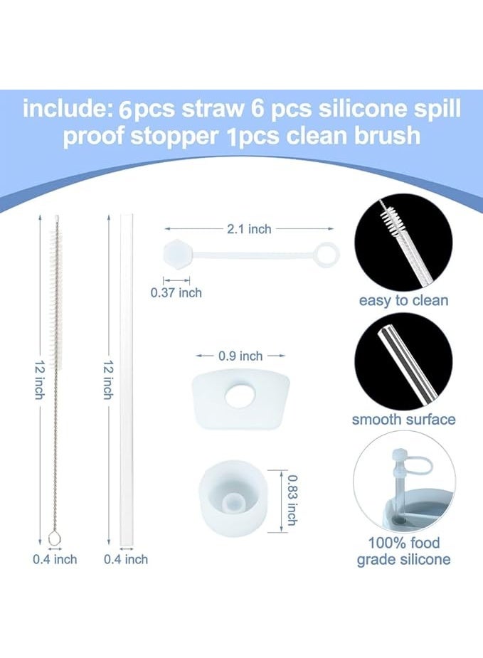 trunki Stanley Cup Accessories - Replacement Reusable Straw with Cleaning Brush Straw Stopper Cover Compatible with Stanley Cup 40oz, Spill Proof Leakproof, Silicon Boots for Stanley Cup with Handle, 14 Pcs - Image 5