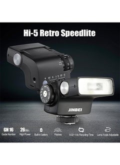 Jinbei JINBEI Hi-5 Retro Camera Flashes GN16 6000K±200K Built-in 2500mAh Lithium-ion Battery with S1/S2 Photo-Sensitive Modes for Sony for Canon for Nikon for Fuji for Olympus Hot Shoe Cameras  - Image 2