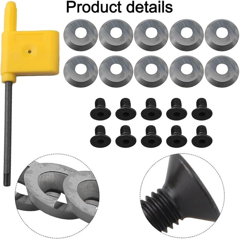 10PCS Solid Carbide Indexable Inserts With M5x8mm Screws For Wood Turning Bowl Hollowing - Image 4