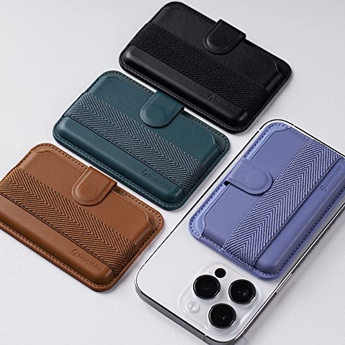Sinjimoru Pull & Eject Magnetic Wallet for iPhone, Finger Grip for MagSafe Card Holder, Compatible with MagSafe Wallet, M-Pull Tab Band Lavender - Image 5