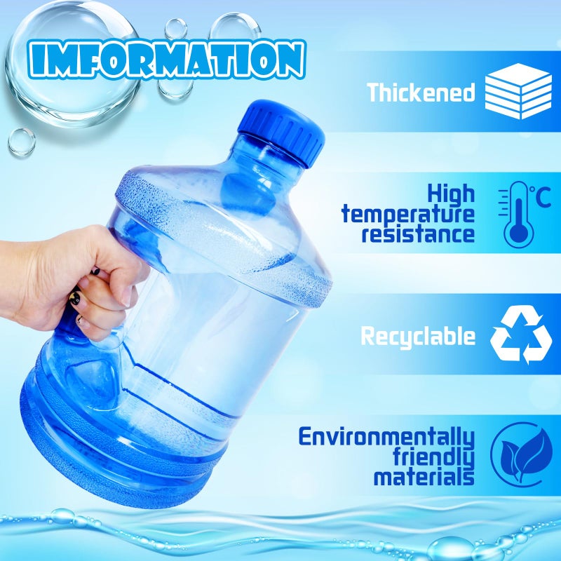 Alaeseje 2 Pieces Round Plastic Water Jug,1 Gallon Water Bottle with Handle and Screw Cap,Large Reusable Leak Proof Bottle for Camping,Outdoor Travel,Gym - Image 4