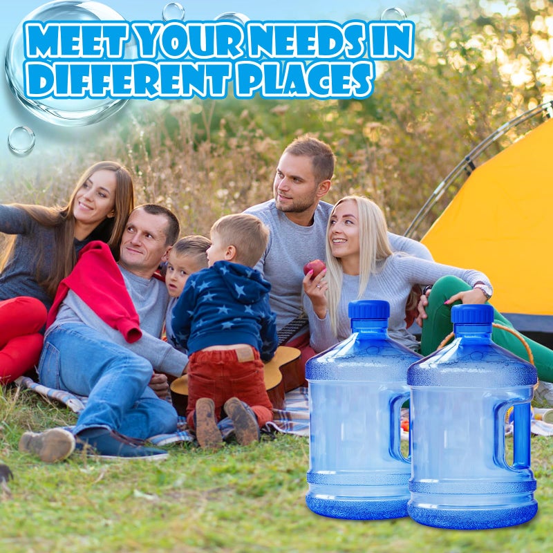 Alaeseje 2 Pieces Round Plastic Water Jug,1 Gallon Water Bottle with Handle and Screw Cap,Large Reusable Leak Proof Bottle for Camping,Outdoor Travel,Gym - Image 5