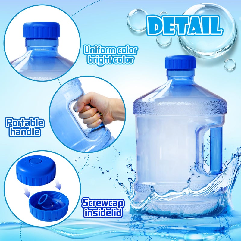 Alaeseje 2 Pieces Round Plastic Water Jug,1 Gallon Water Bottle with Handle and Screw Cap,Large Reusable Leak Proof Bottle for Camping,Outdoor Travel,Gym - Image 3