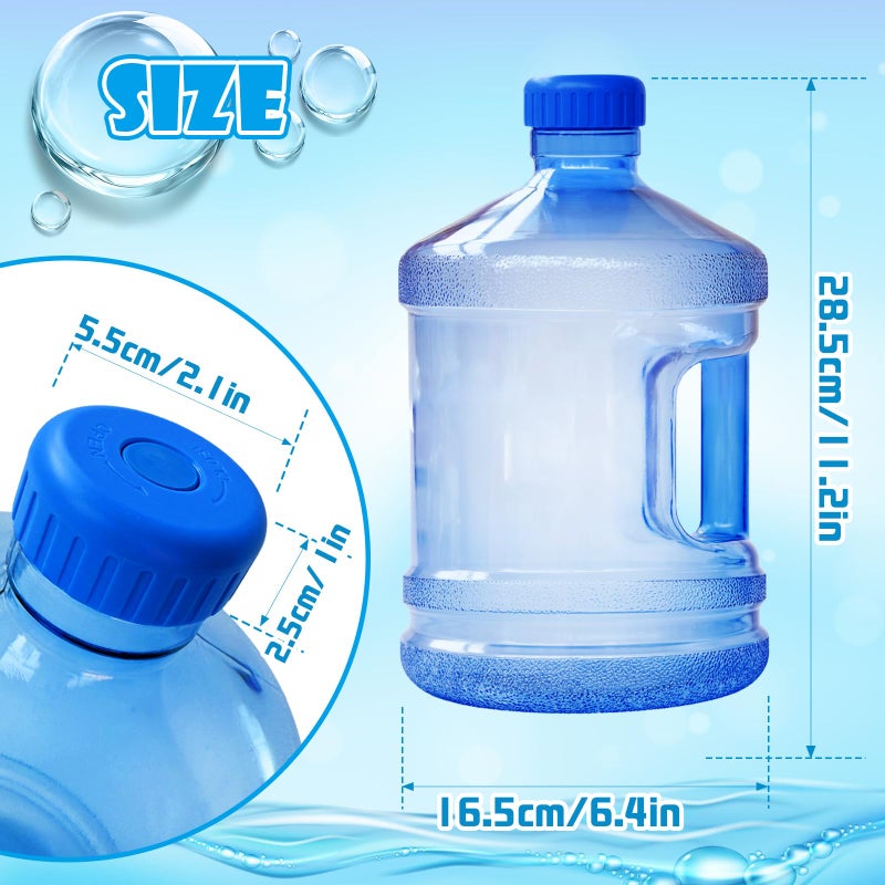 Alaeseje 2 Pieces Round Plastic Water Jug,1 Gallon Water Bottle with Handle and Screw Cap,Large Reusable Leak Proof Bottle for Camping,Outdoor Travel,Gym - Image 2