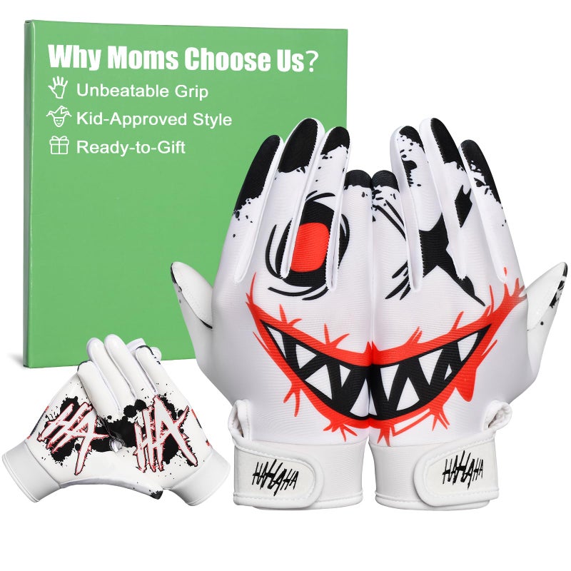 Pixel Panda Youth Football Gloves NonSlip Kids Football Gloves with Super Sticky Grip Palm Breathable Wide Receiver Glove Best Gifts for Boys Girls - Image 2