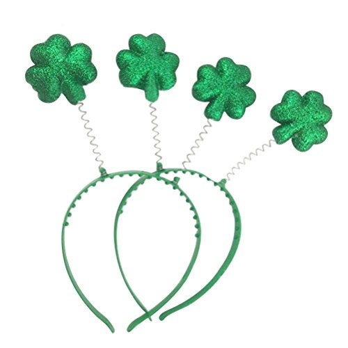 BinaryABC St Patrick's Day Headband,Shamrock Head Boppers Hats,St Patrick's Day Decorations,2Pcs - Image 1