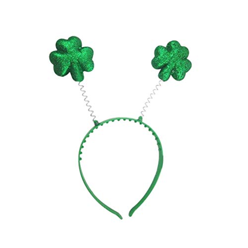 BinaryABC St Patrick's Day Headband,Shamrock Head Boppers Hats,St Patrick's Day Decorations,2Pcs - Image 2