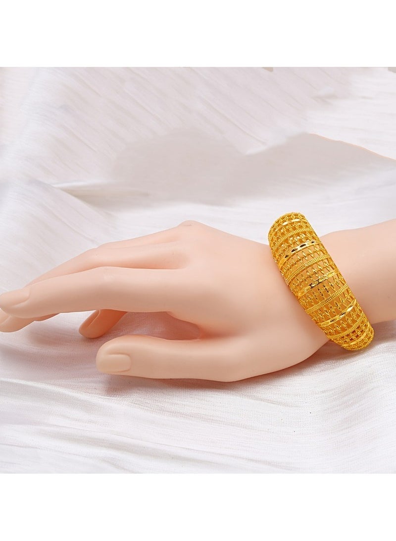 JOOLI Women Gold Bangle Fashion Jewelry Wedding Gift Jewellery Wide Bracelet Ladies Accessories - Image 3