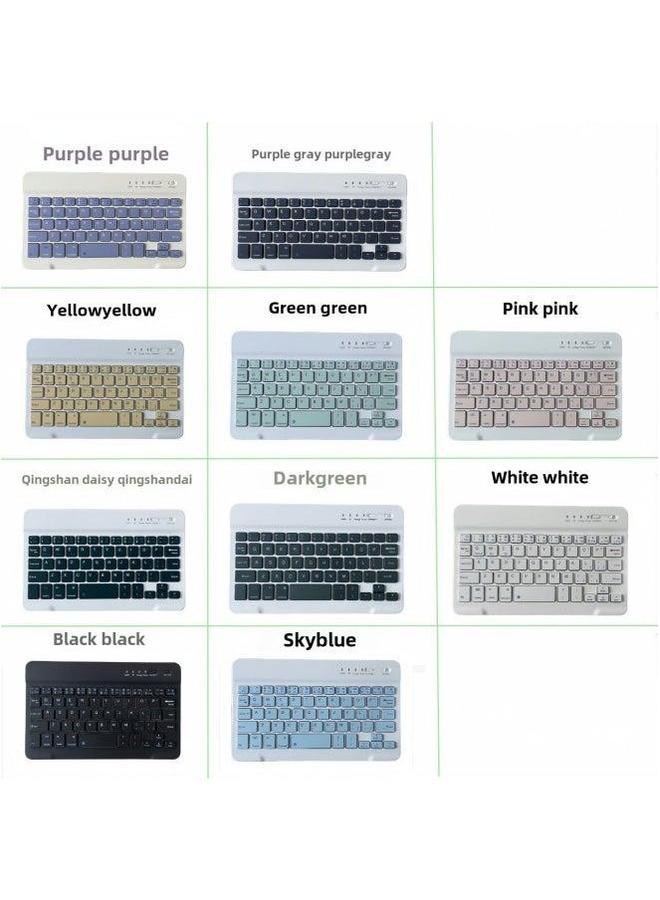 Mini Wireless Bluetooth Keyboard 030 Silent Charging Suitable For Computer Mobile Tablet Notebook Mouse Set-Color:7 Inch Single Keyboard-Product Type:Mist Blue - Image 1