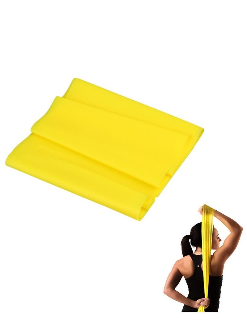 شرائط تمارين المقاومة بالعلبة 150×15×0.025 سم - أصفر - Image 1