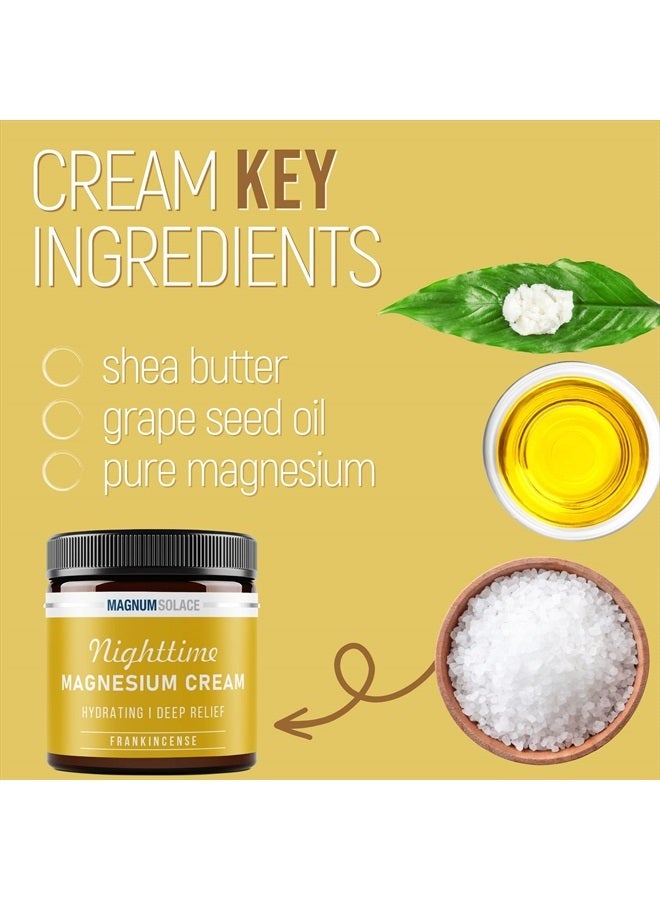 Magnum Solace Magnesium Cream – Nighttime Magnesium Lotion – Apply to Legs, Buttocks, Arms or Chest – Topical Magnesium Chloride – USA Made and Safe for Kids - Image 5