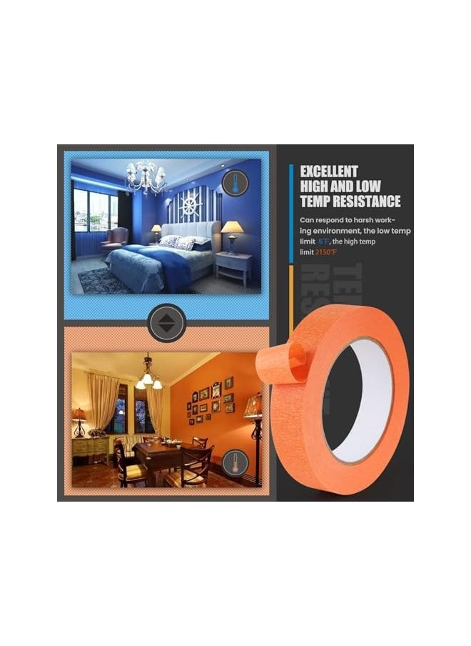 PROMASS Orange Masking Tape 0.8 Inch, 2 Rolls Painter's Tape 0.8 Inch x 55 Yards, Painting Adhesive Tape for Painting, Home, Office, School Stationery, Arts, Crafts, Decoration 2cm x 50m  - Image 4