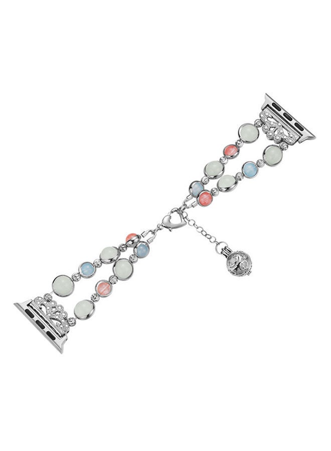 نيبمينينت سوار بديل ومضيء متوافق مع ساعات أبل ووتش سيريز 1/ 2/ 3/ 4 مقاس 38 مم/ 40 مم فضي - Image 1