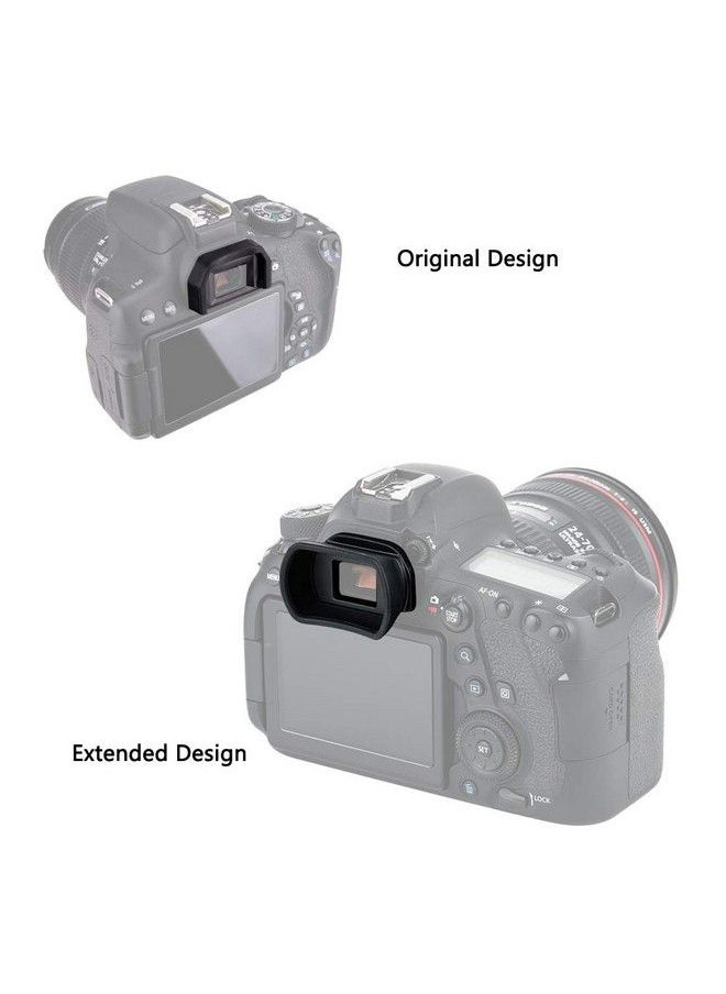 JJC - 2 Types Viewfinder Eyecup Eyepiece For Canon Rebel 2000D 4000D Sl3 Sl2 T8I T7 T7I T6 T6I T5 T5I T4I T3I T2I T1I Soft Long Design + Orignal Eyeshape Replaces Canon Ef Eye Cup - Image 1