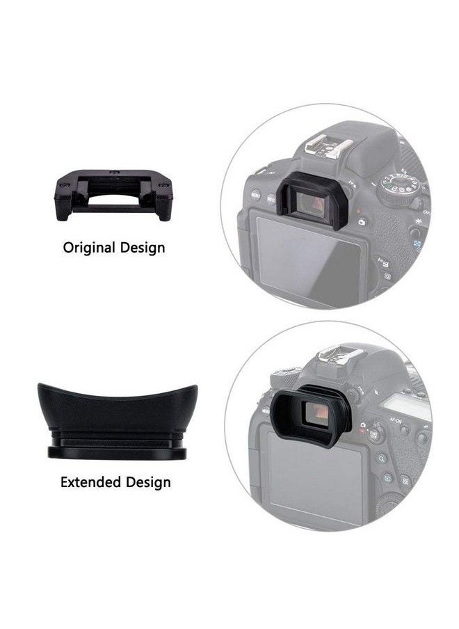 JJC - 2 Types Viewfinder Eyecup Eyepiece For Canon Rebel 2000D 4000D Sl3 Sl2 T8I T7 T7I T6 T6I T5 T5I T4I T3I T2I T1I Soft Long Design + Orignal Eyeshape Replaces Canon Ef Eye Cup - Image 1