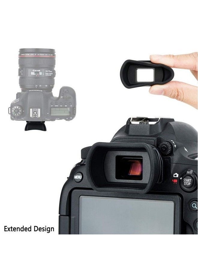 JJC - 2 Types Viewfinder Eyecup Eyepiece For Canon Rebel 2000D 4000D Sl3 Sl2 T8I T7 T7I T6 T6I T5 T5I T4I T3I T2I T1I Soft Long Design + Orignal Eyeshape Replaces Canon Ef Eye Cup - Image 1