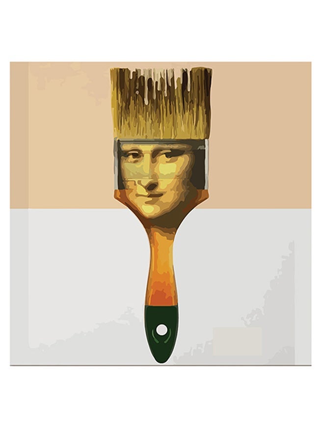 RYN Mona Lisa Printed Wall Art White/Beige/Yellow 30x30cm - Image 1